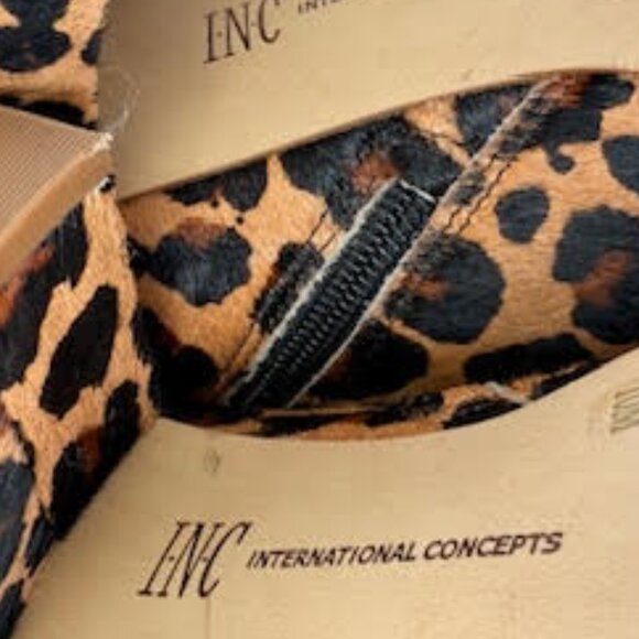 INC International Concepts Leopard Print Block Heel Ankle Boots – Size 10M - Picture 11 of 13